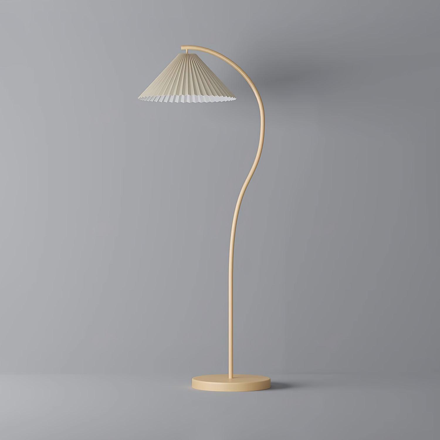 Crescini Floor Lamp with Pleated Lampshade