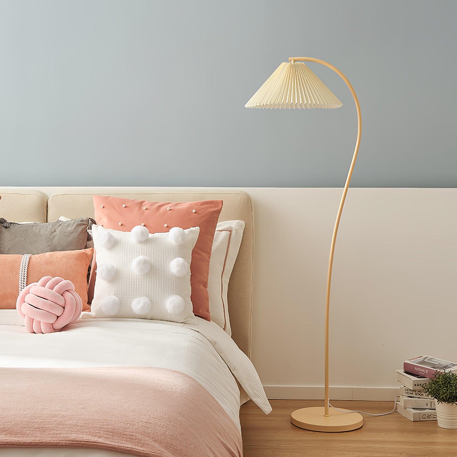 Crescini Floor Lamp with Pleated Lampshade