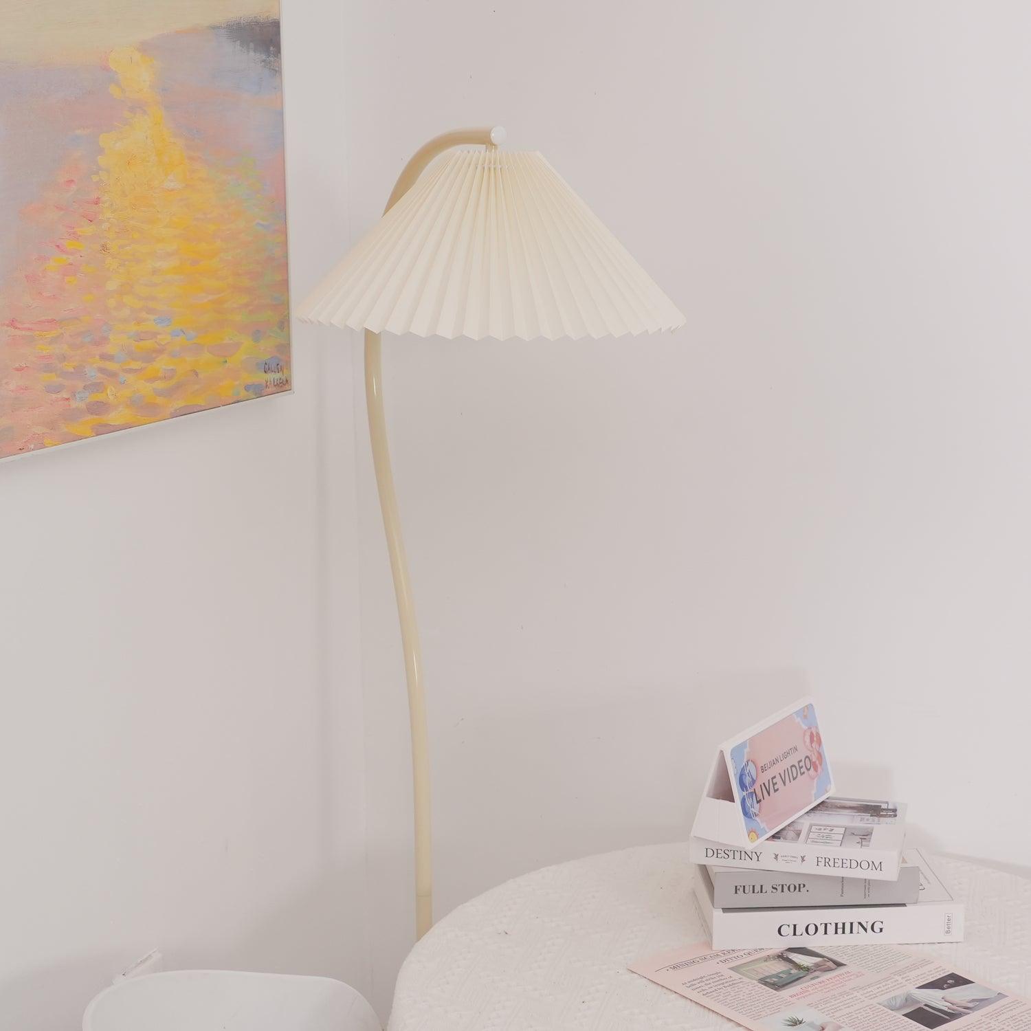 Crescini Floor Lamp with Pleated Lampshade