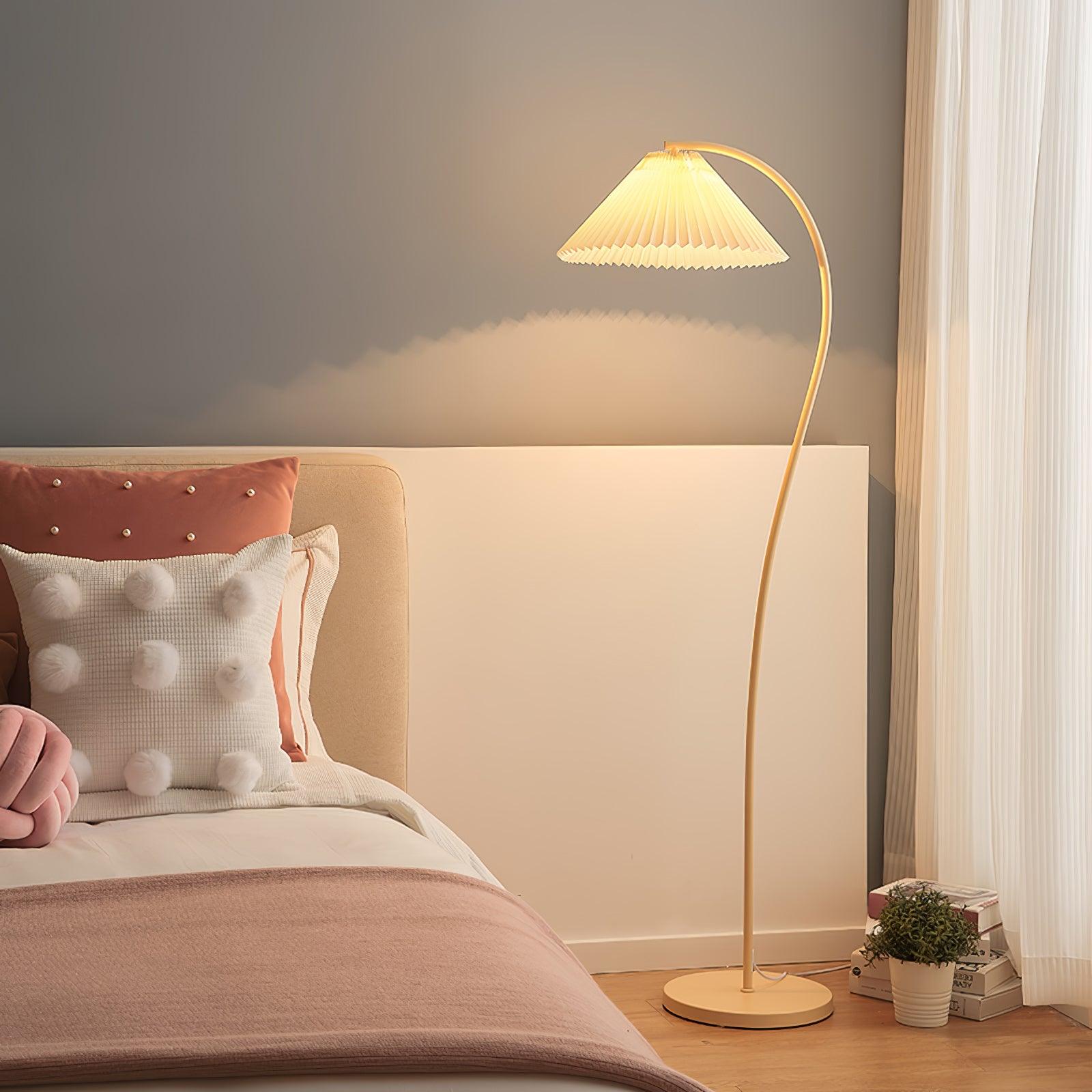 Crescini Floor Lamp with Pleated Lampshade
