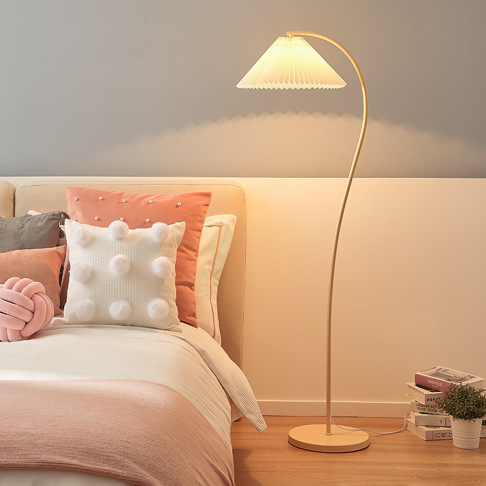 Crescini Floor Lamp with Pleated Lampshade