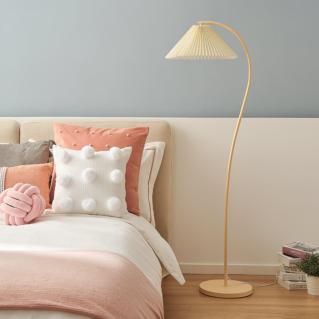 Crescini Floor Lamp with Pleated Lampshade
