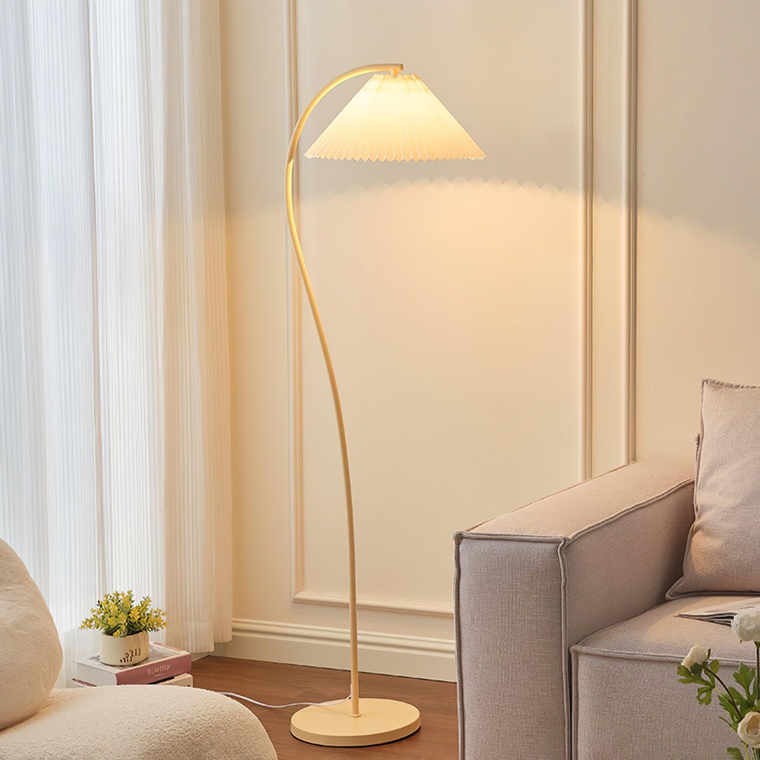 Crescini Floor Lamp with Pleated Lampshade