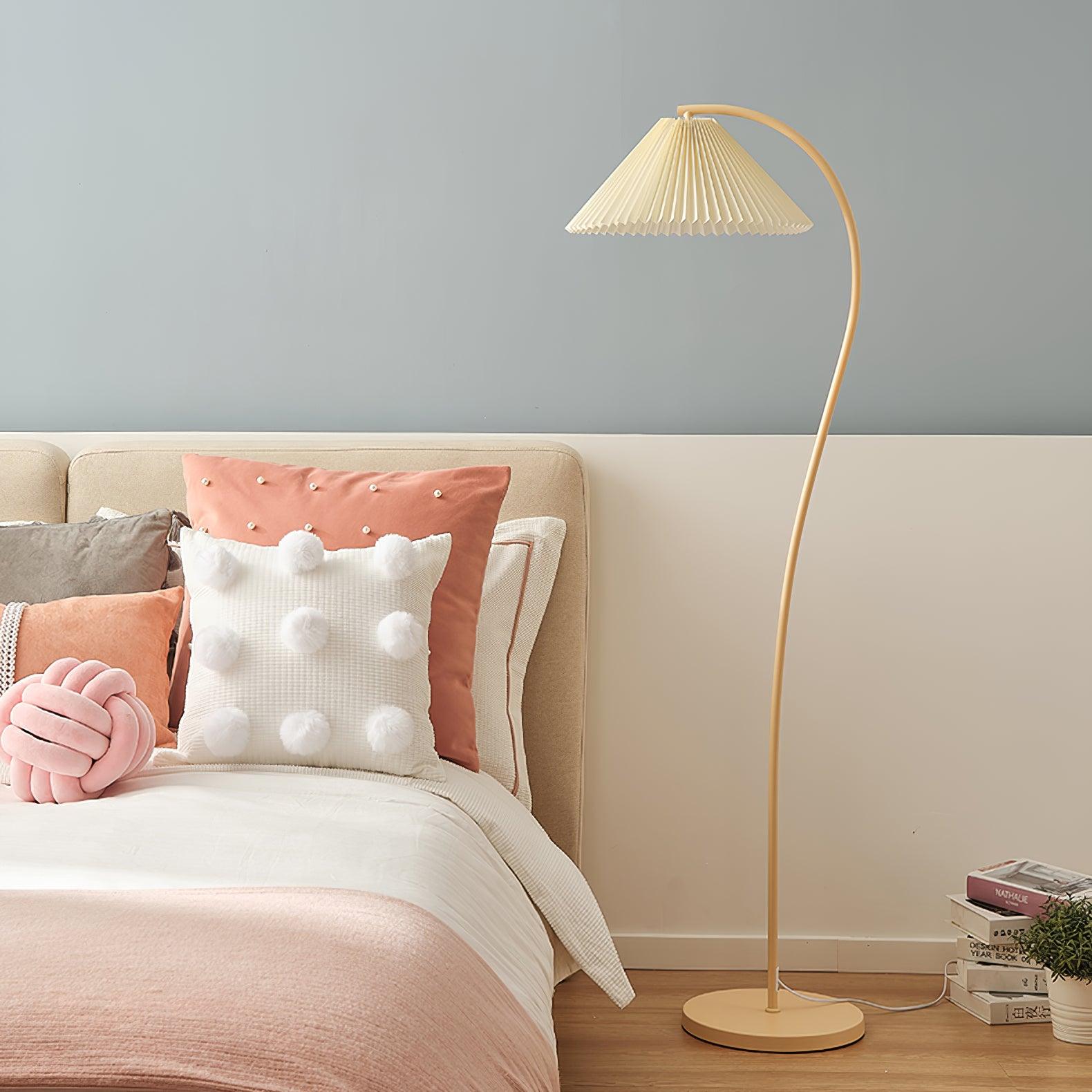 Crescini Floor Lamp with Pleated Lampshade