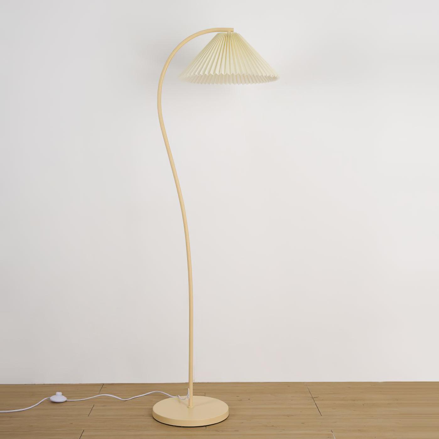 Crescini Floor Lamp with Pleated Lampshade