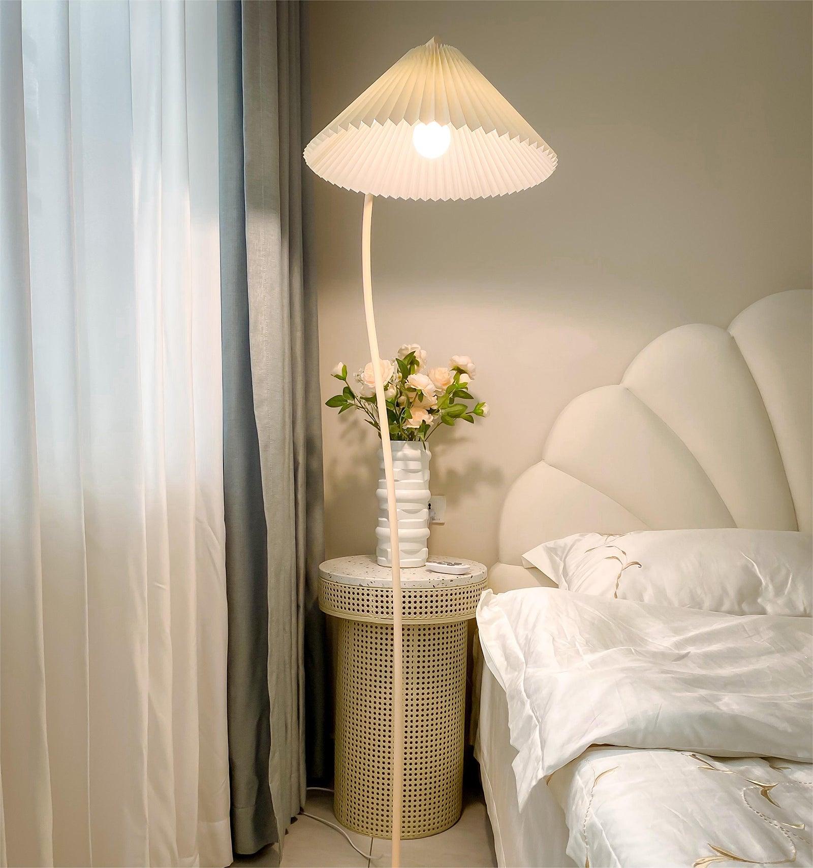 Crescini Floor Lamp with Pleated Lampshade