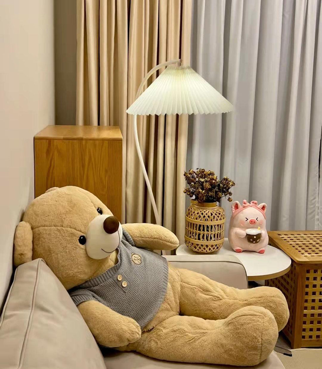 Crescini Floor Lamp with Pleated Lampshade