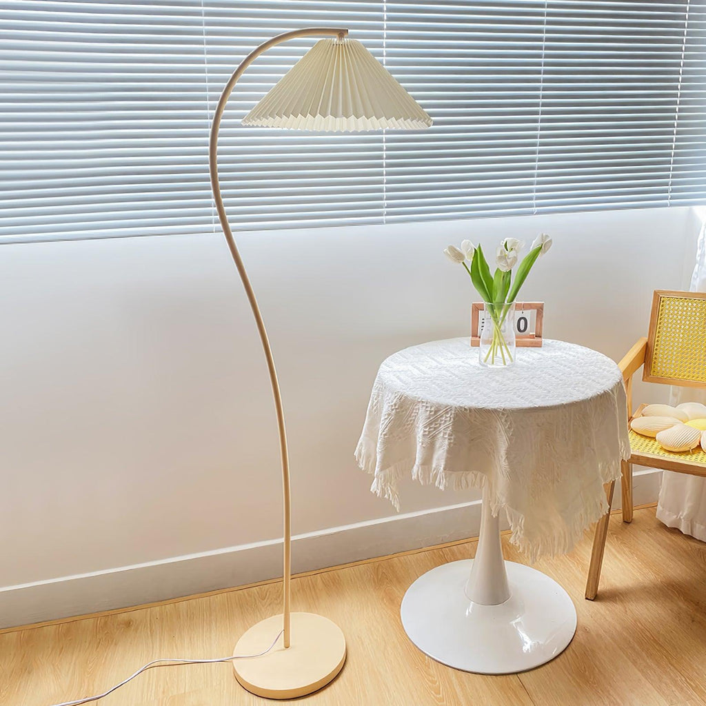 Crescini Floor Lamp with Pleated Lampshade