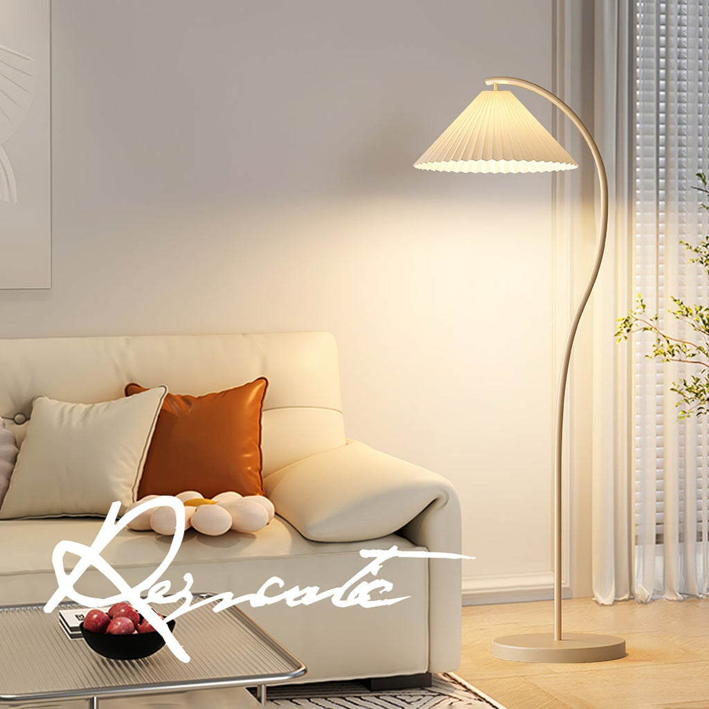 Crescini Floor Lamp with Pleated Lampshade