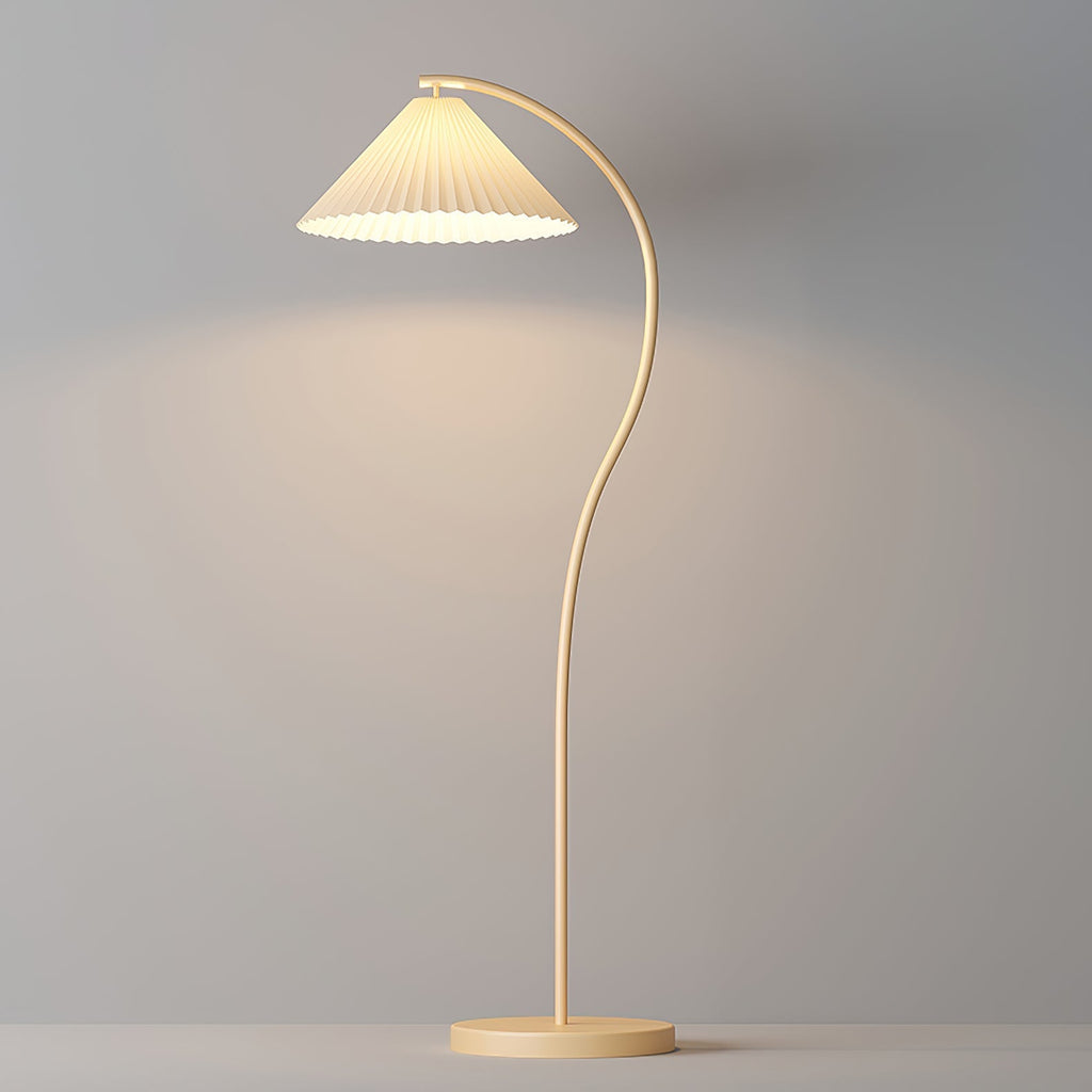 Crescini Floor Lamp with Pleated Lampshade