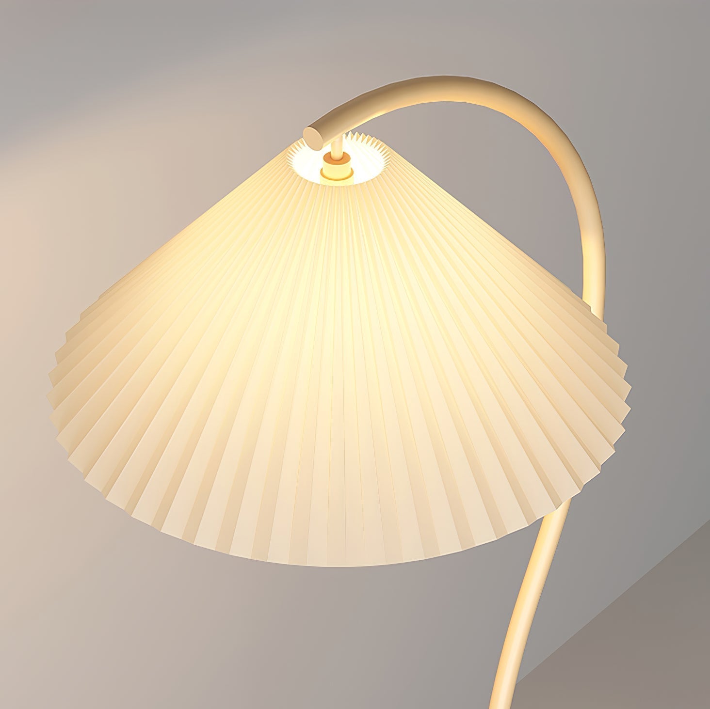 Crescini Floor Lamp with Pleated Lampshade
