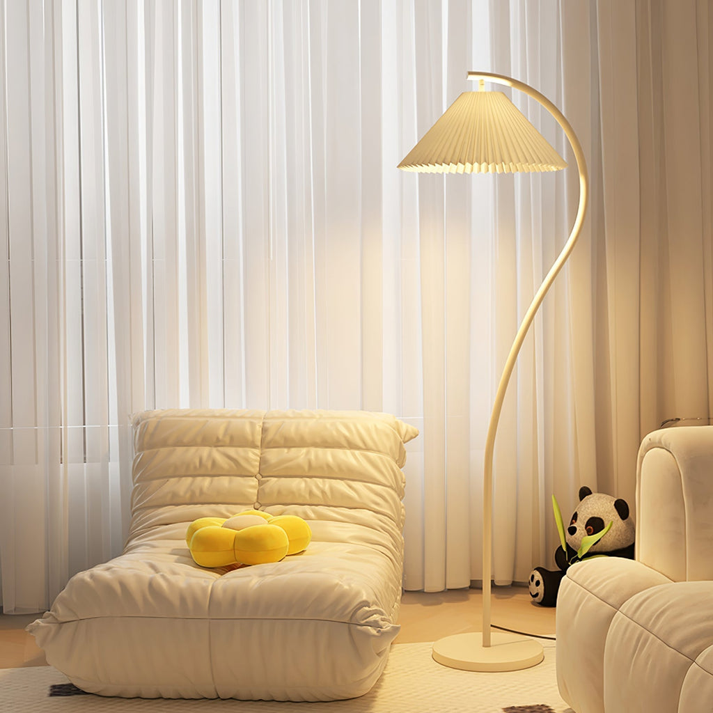 Crescini Floor Lamp with Pleated Lampshade