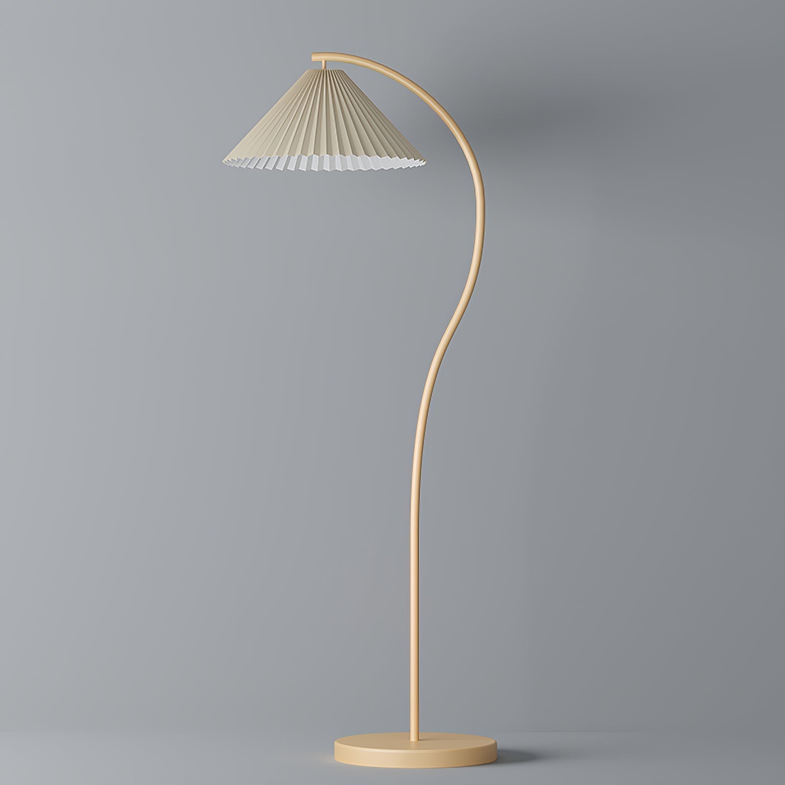 Crescini Floor Lamp with Pleated Lampshade