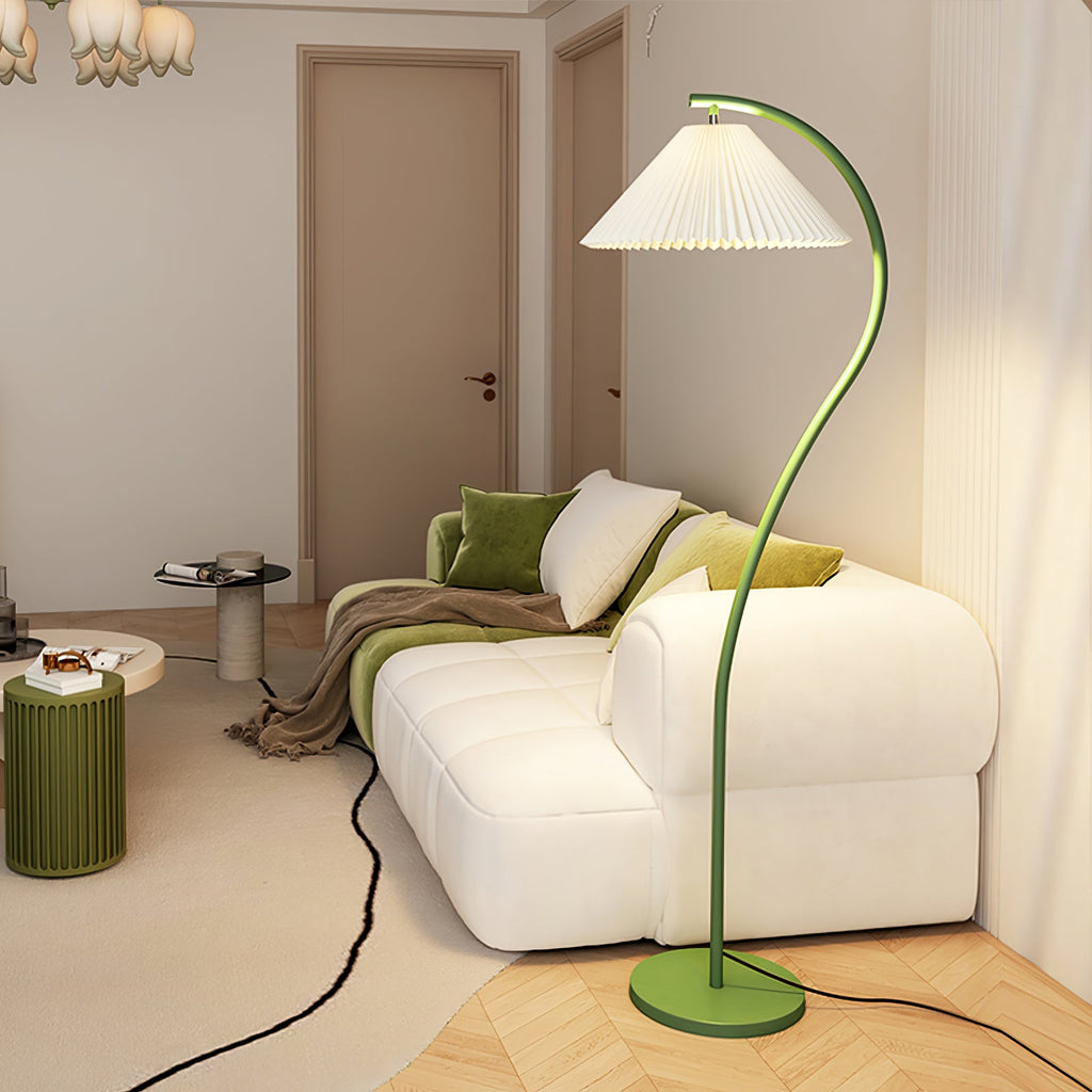 Crescini Floor Lamp with Pleated Lampshade