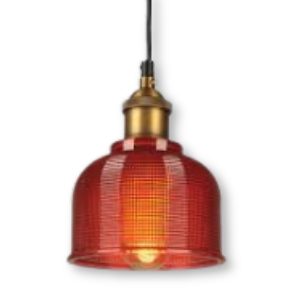Glossy Bell Ceiling Lamp - Colorful Retro Glass Ceiling Light - Modern Pendant Lamp