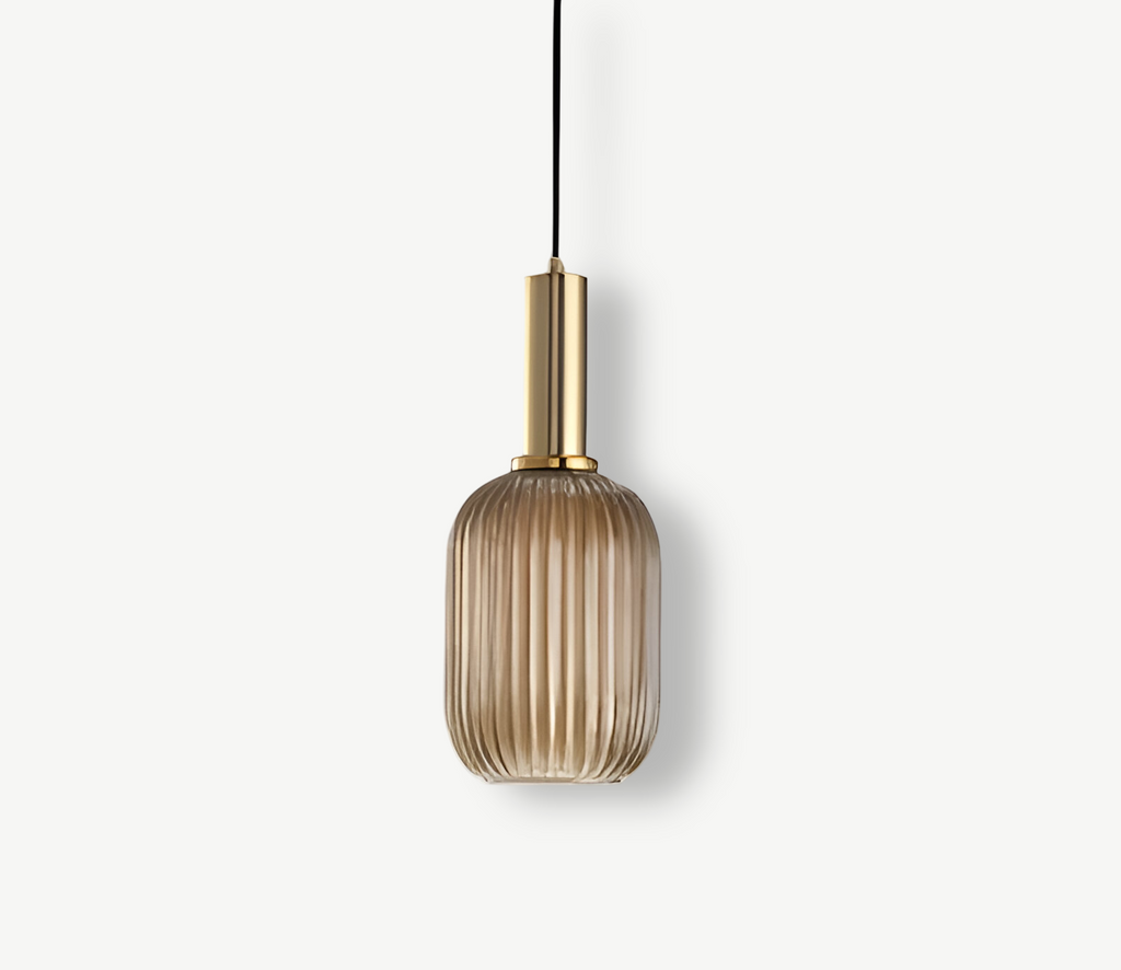 HuedRibbad Pendant Lamp - Striped Vintage Glass Chandelier