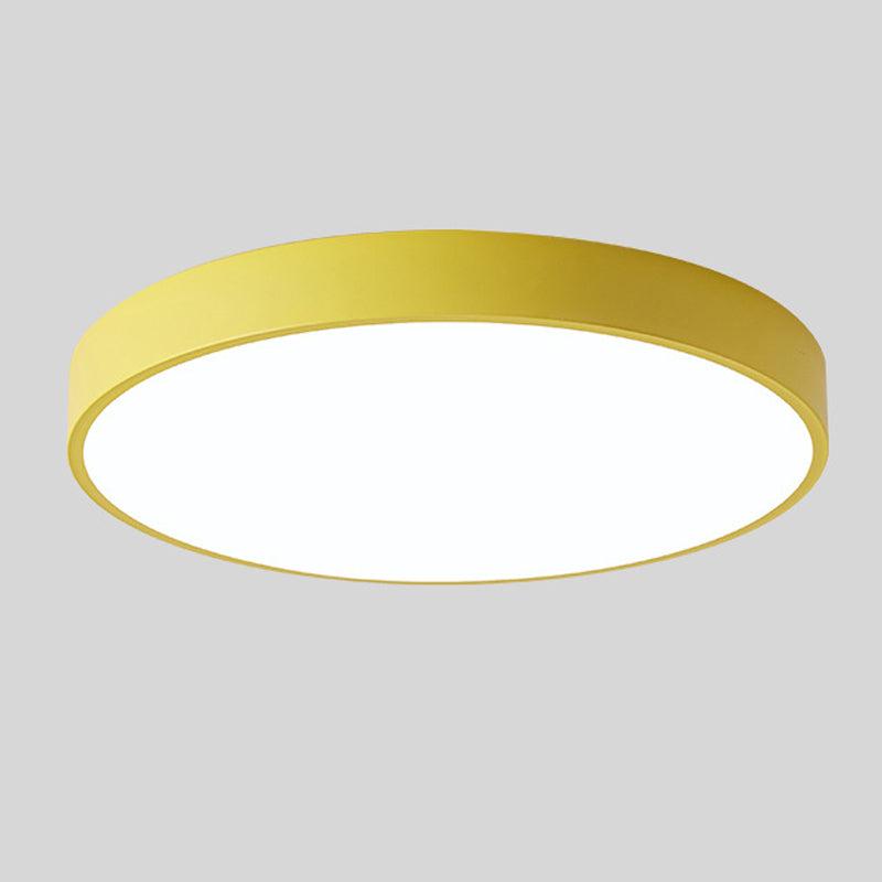 Nordic Wooden Macaron Circular Flush Mount