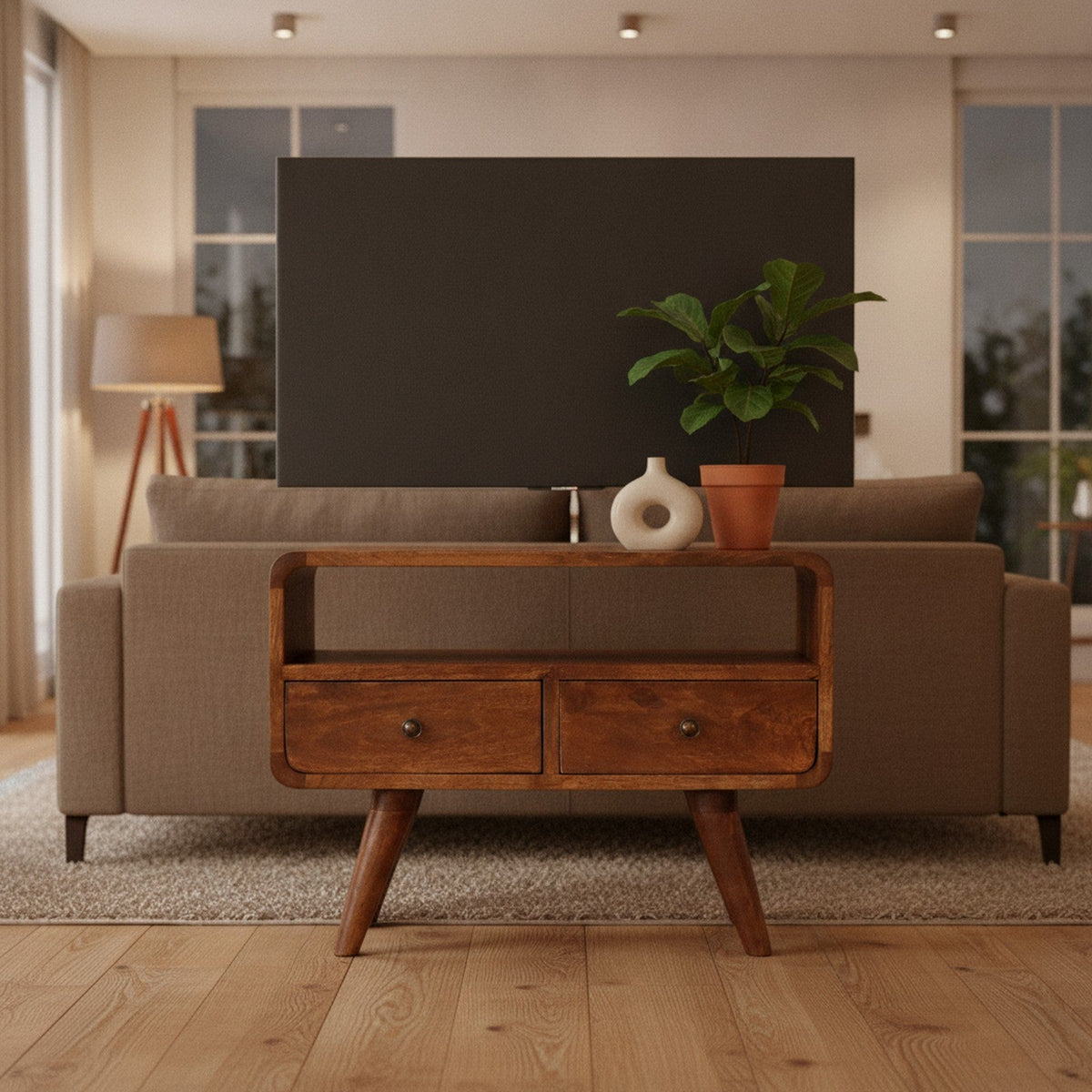 Margaux Media Console — styled in a Maison Bruxelle interior