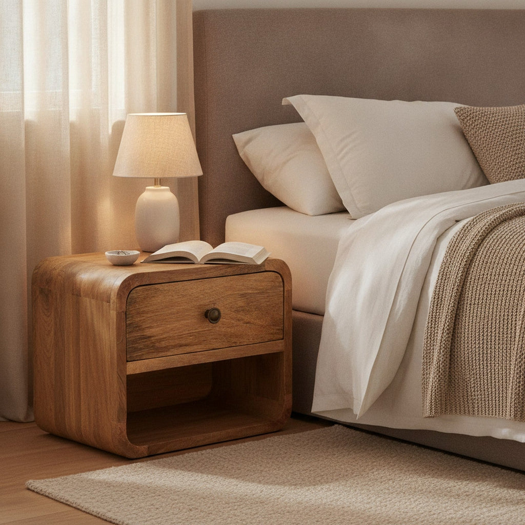 Honfleur Nightstand — styled in a Maison Bruxelle interior