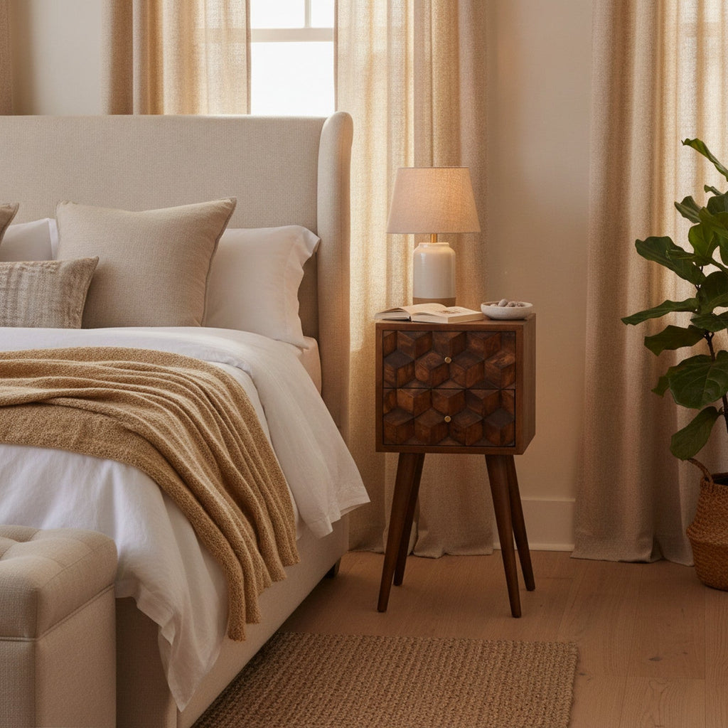 Dordogne Nightstand — styled in a Maison Bruxelle interior