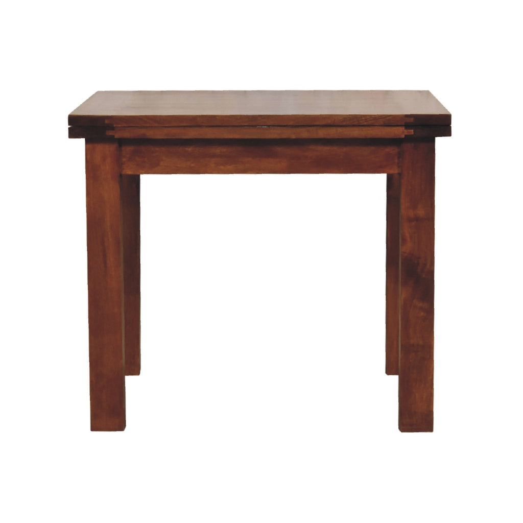 Oak Finish Mango Wood Extendable Dining Table — Butterfly Leaf Extension | Fontaine