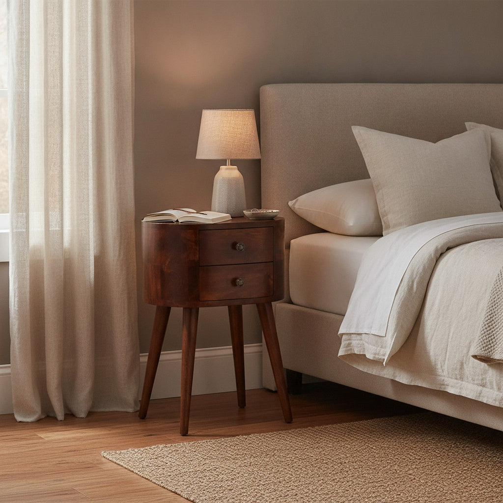 Isere Nightstand — styled in a Maison Bruxelle interior