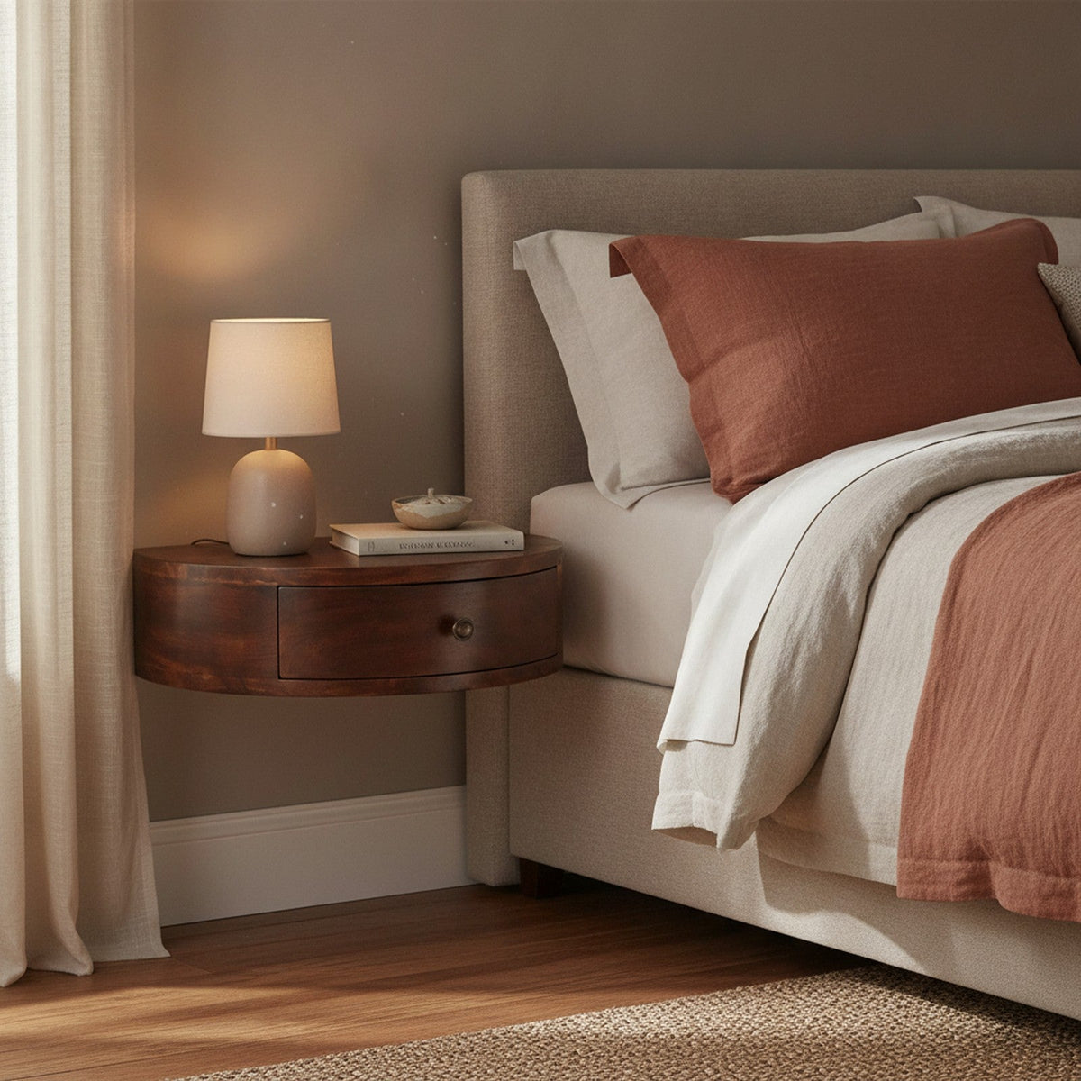 Mirabeau Nightstand — styled in a Maison Bruxelle interior