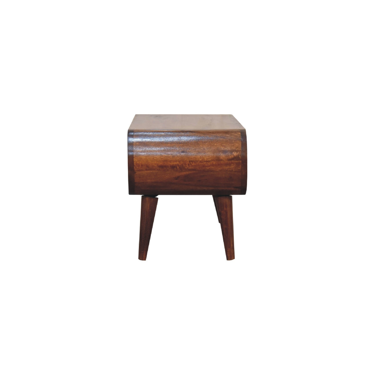 Chestnut Mango Wood Coffee Table — Open Design, Nordic Legs, Rounded Edges | Orleans