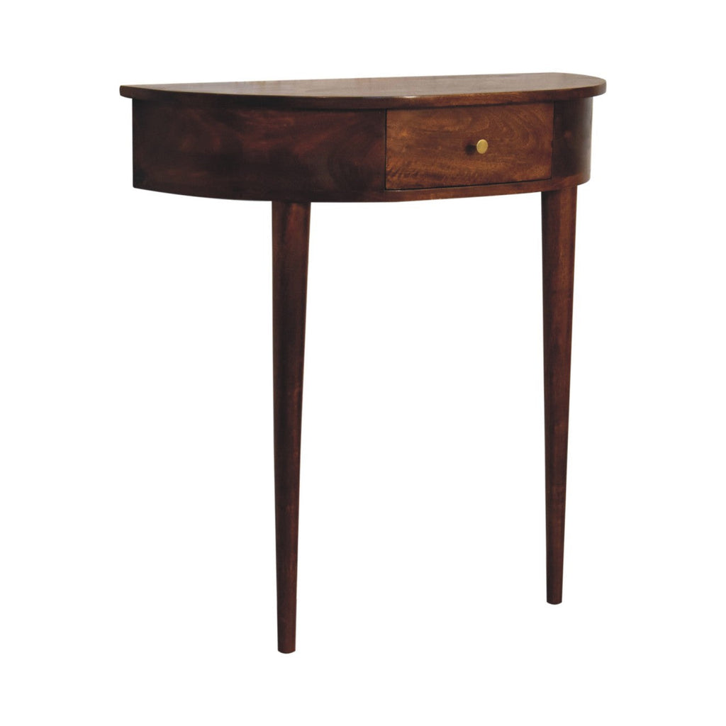 Chestnut Mango Wood 1-Drawer Console Table — Wall-Mounted Space-Saving Design | Aubade