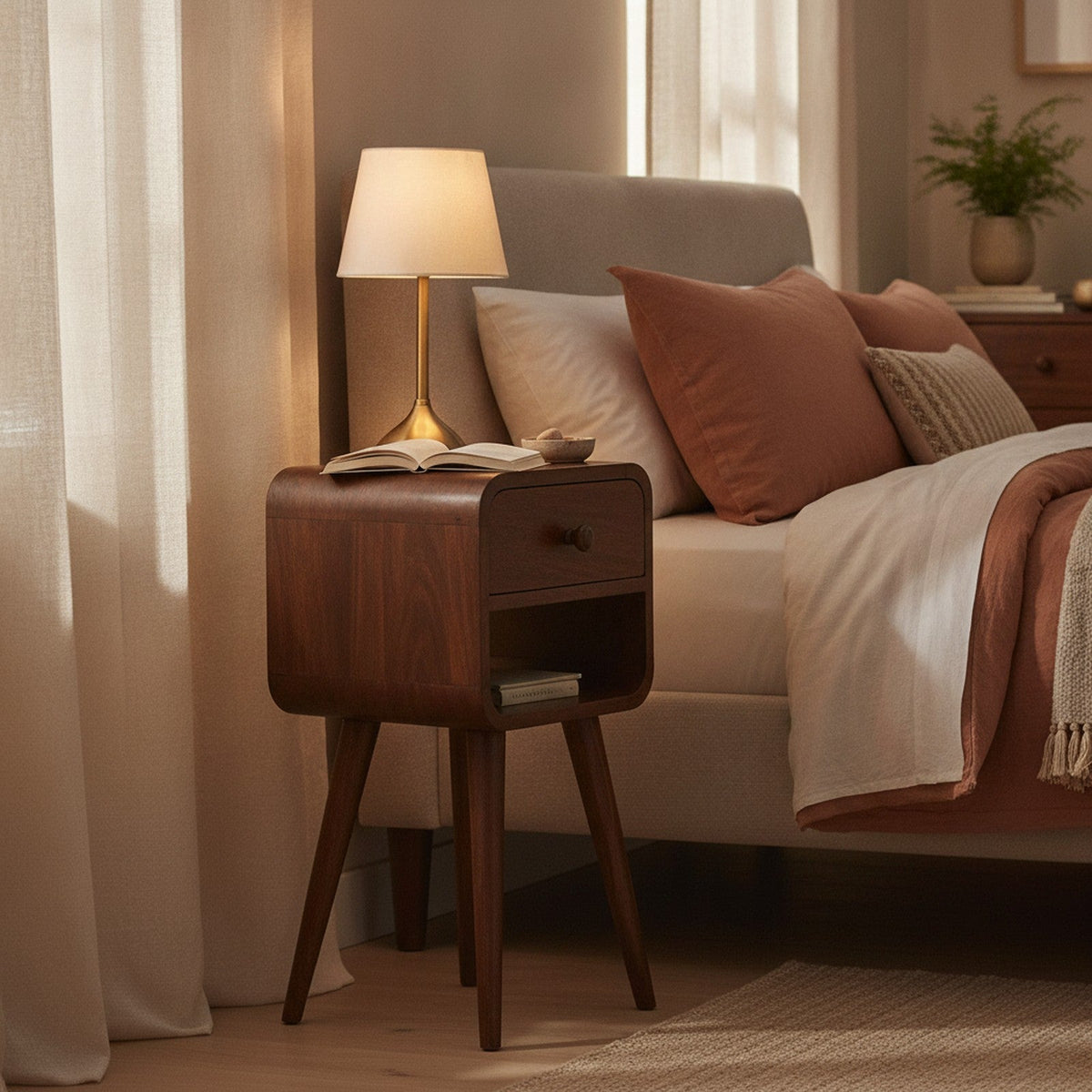 Lachaise Nightstand — styled in a Maison Bruxelle interior