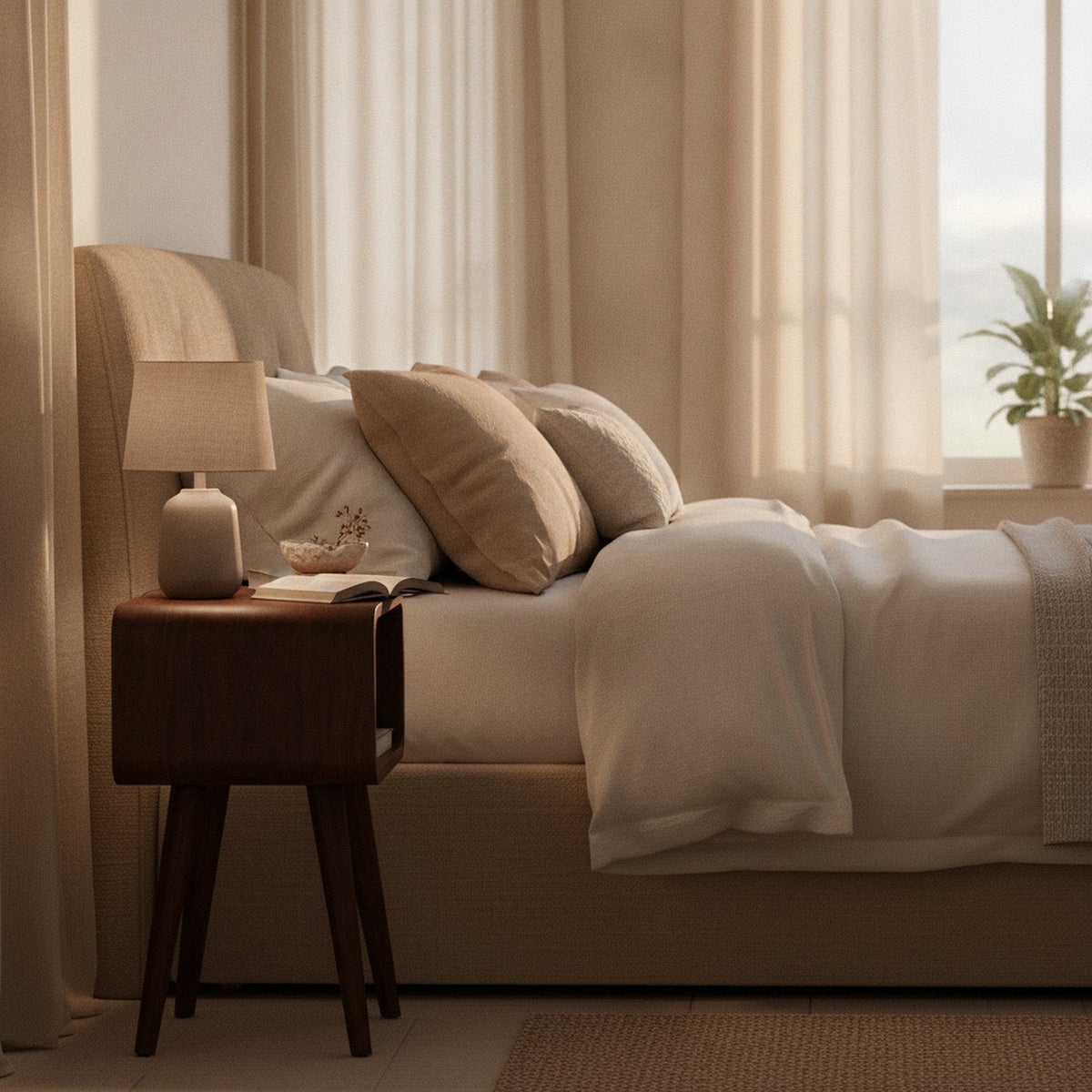 Kleber Nightstand — styled in a Maison Bruxelle interior