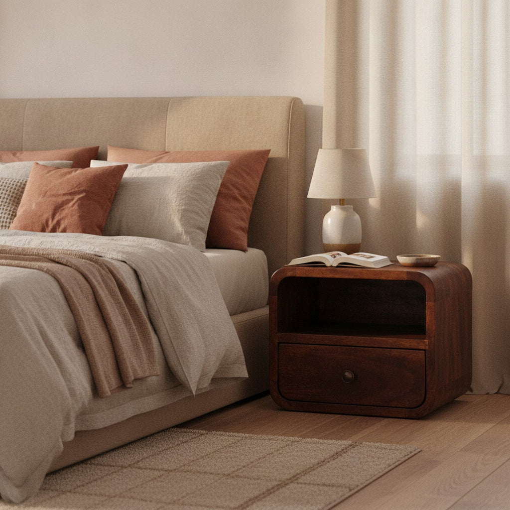 Emile Nightstand — styled in a Maison Bruxelle interior
