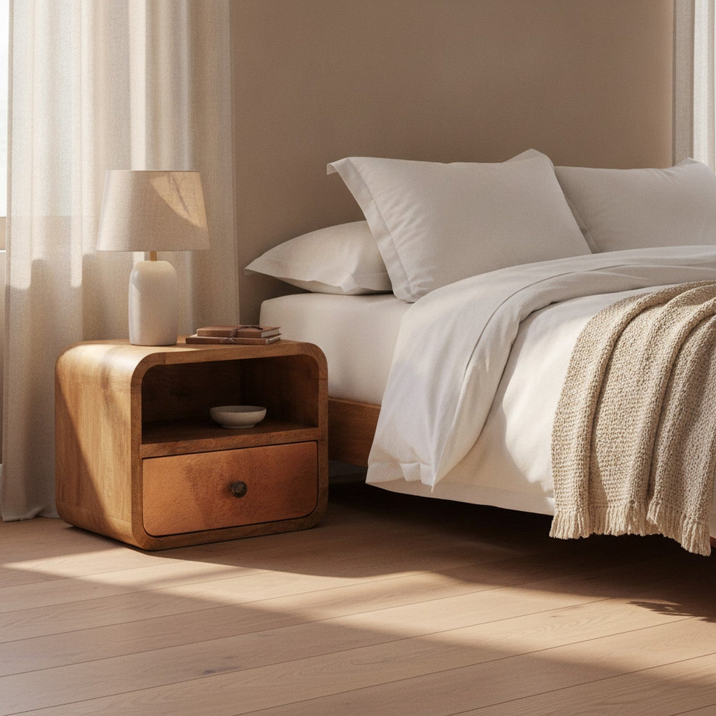 Florac Nightstand — styled in a Maison Bruxelle interior