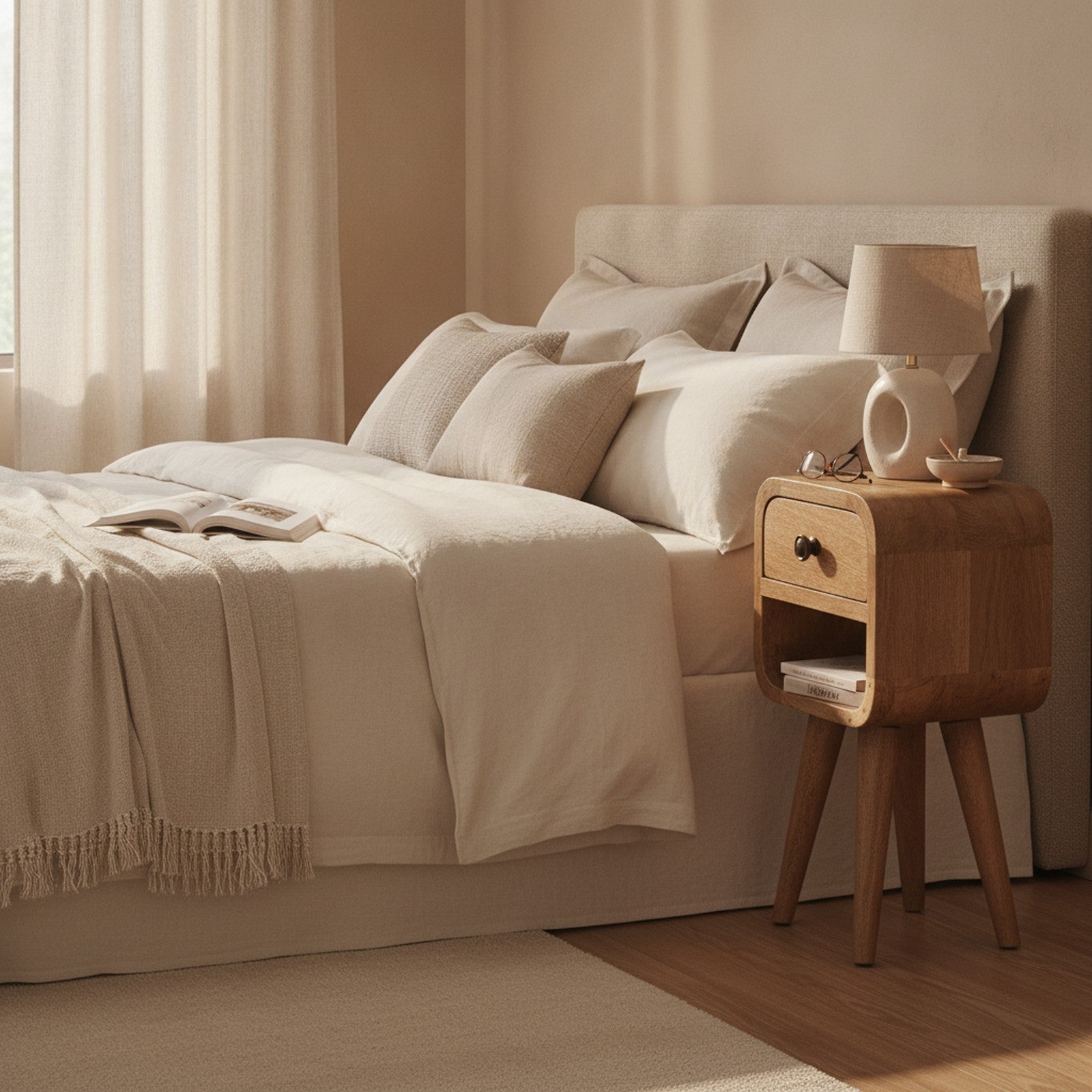 Guerande Nightstand — styled in a Maison Bruxelle interior