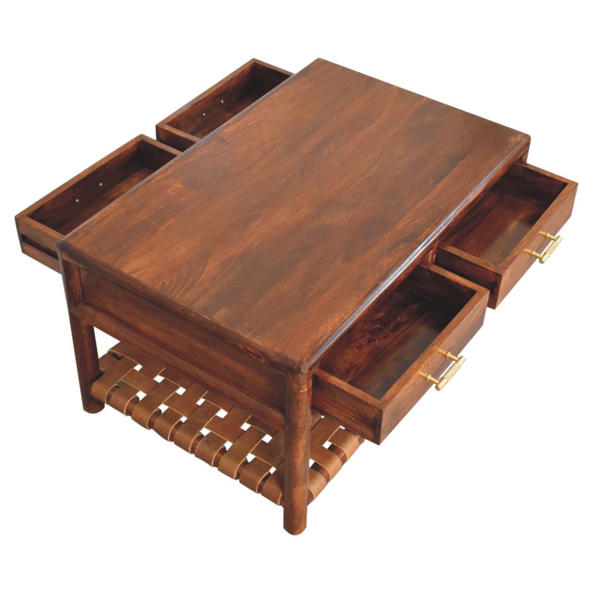 Chestnut Coffee Table with 4 Drawers