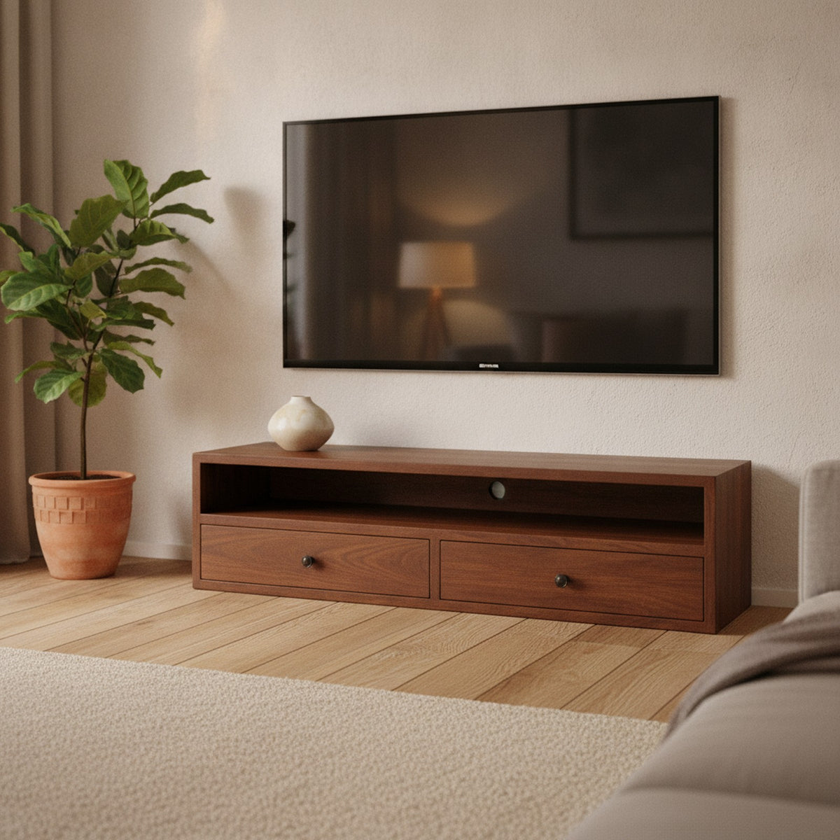 Manon Media Console — styled in a Maison Bruxelle interior