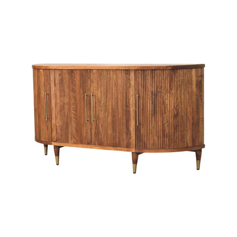 Amber Oak Mango Wood 4-Door Sideboard