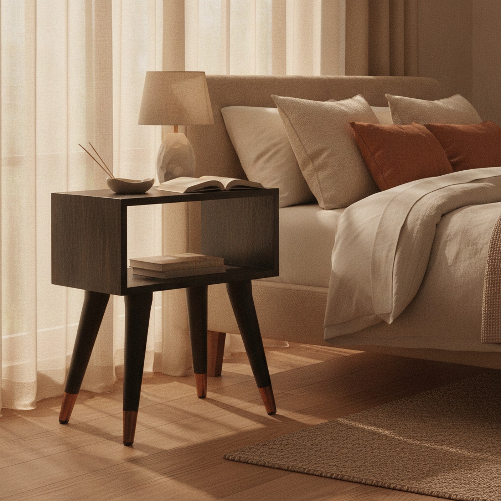 Loches Nightstand — styled in a Maison Bruxelle interior