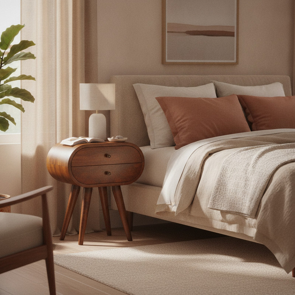 Lens Nightstand — styled in a Maison Bruxelle interior