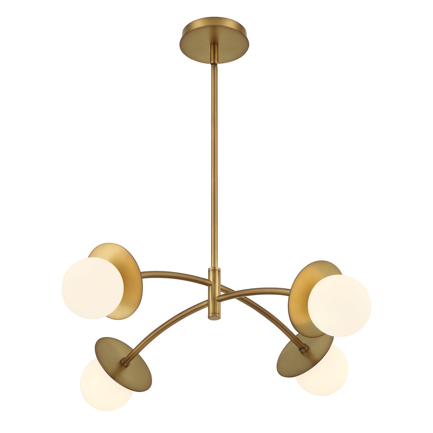 Levi 4 Globe 26" Crystal Chandelier, Old Brass