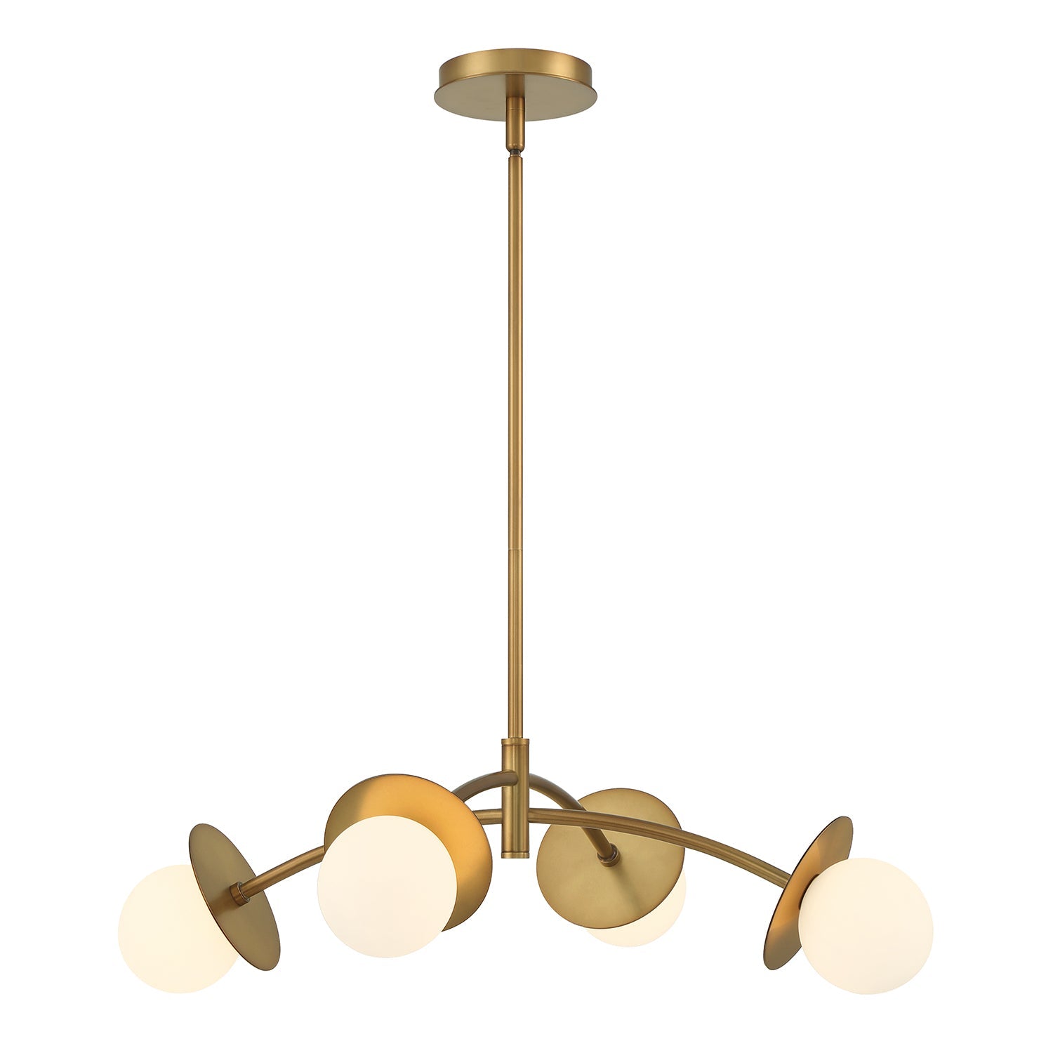Levi 4 Globe 26" Crystal Chandelier, Old Brass
