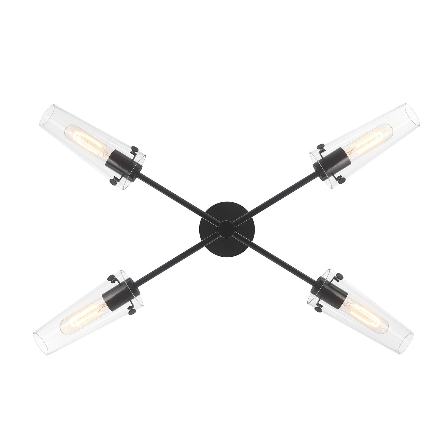 Mason 4-Light 32" Crystal Chandelier, Matte Black