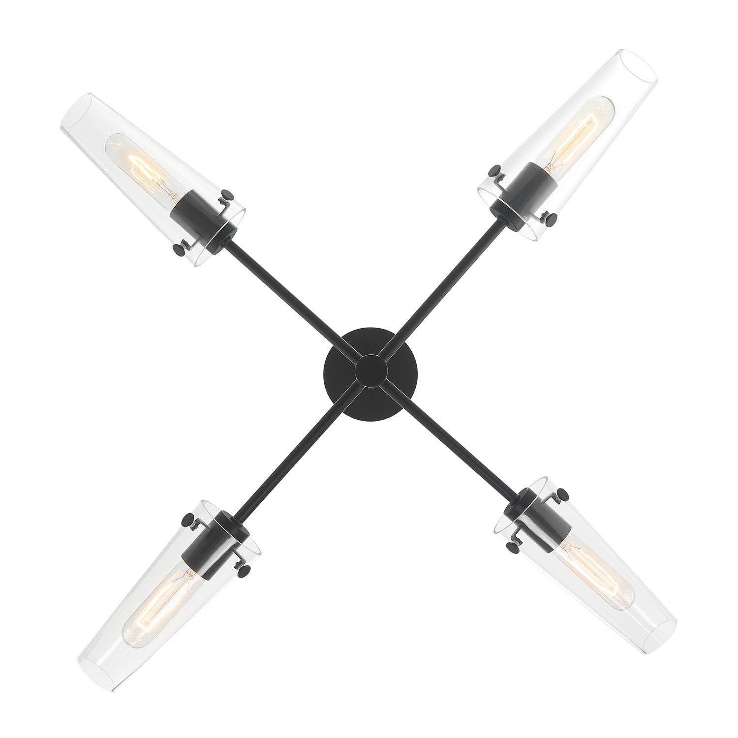 Mason 4-Light 32" Crystal Chandelier, Matte Black