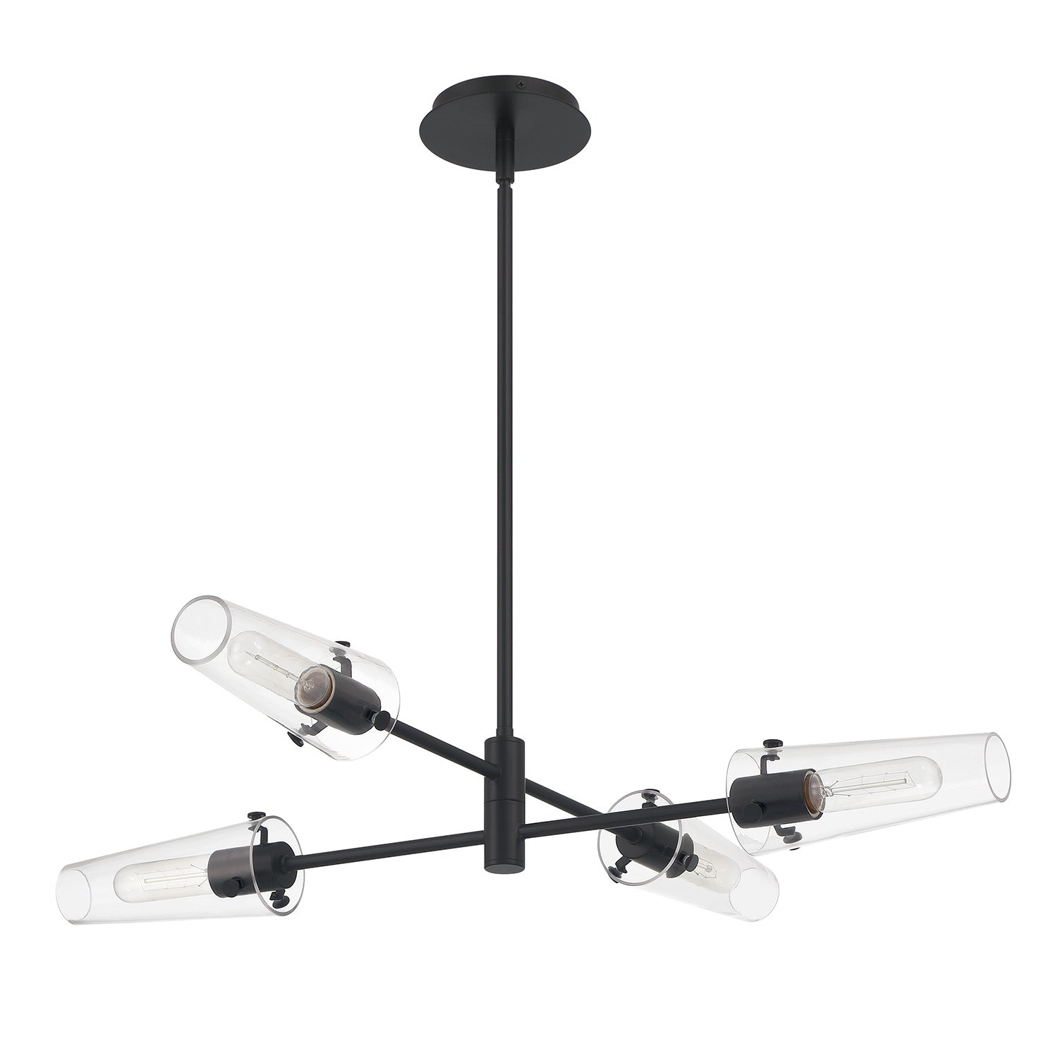 Mason 4-Light 32" Crystal Chandelier, Matte Black
