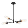 Mason 4-Light 32" Crystal Chandelier, Matte Black
