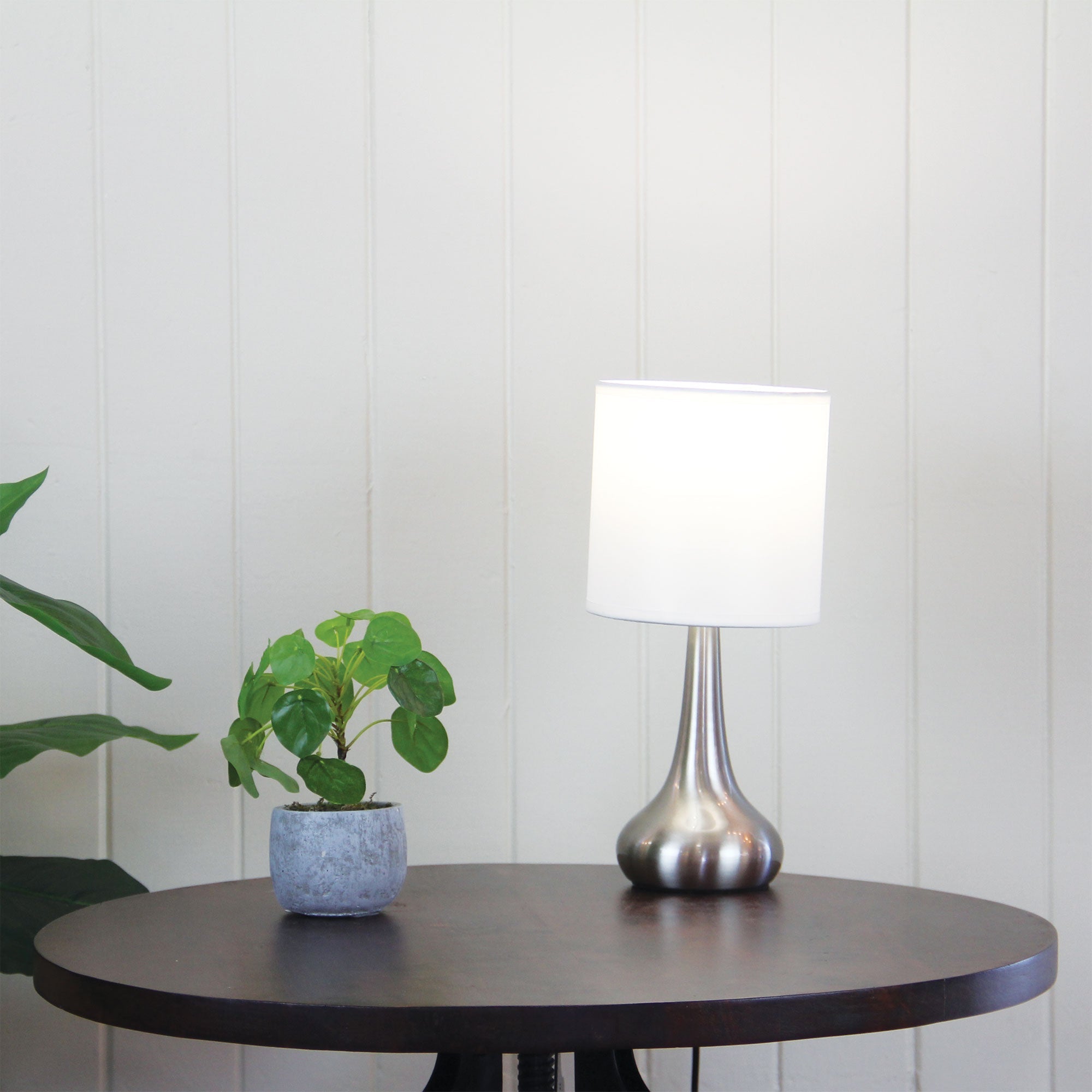 Lola Touch Lamp in Brushed Chrome, On and Off