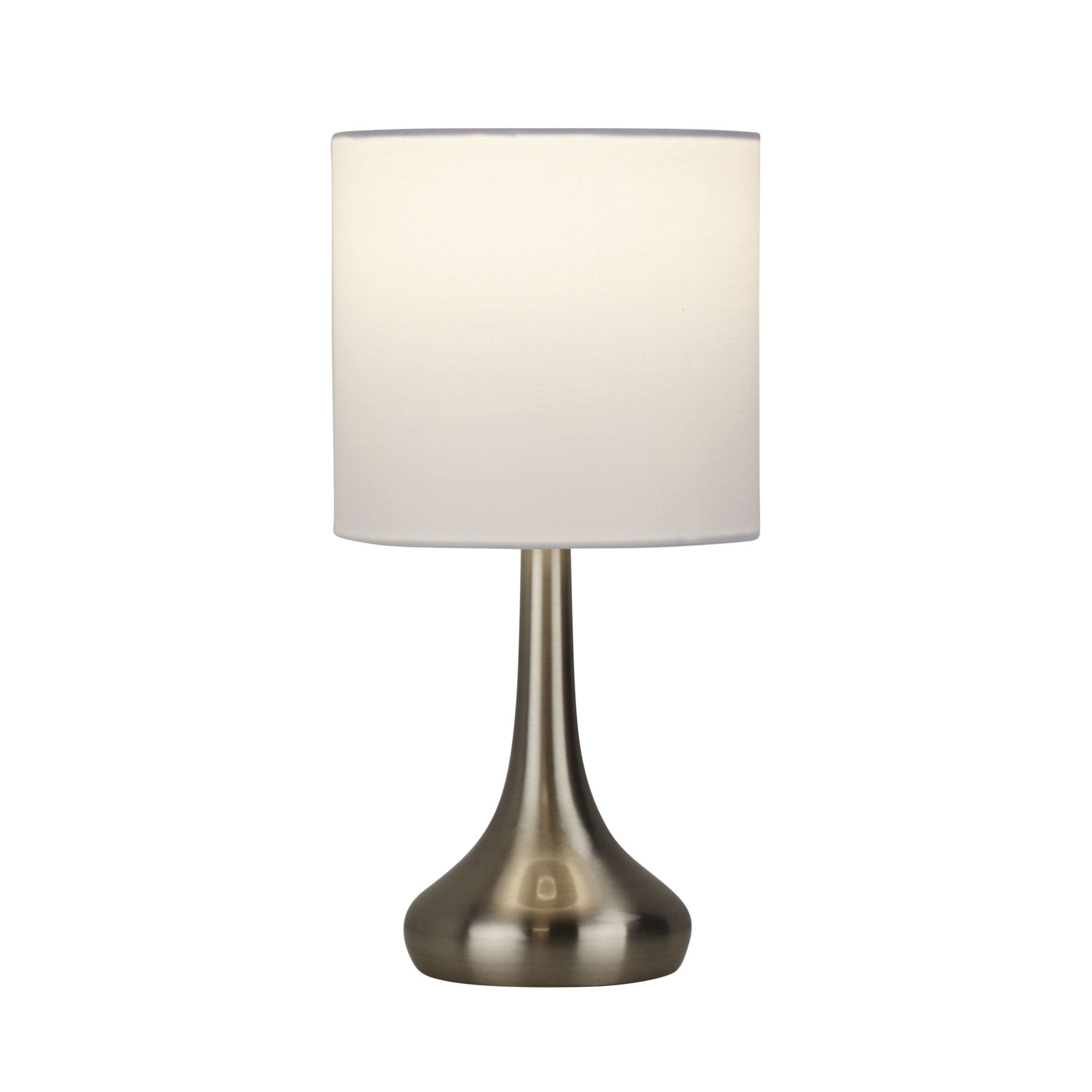 Lola Touch Lamp in Brushed Chrome, On and Off
