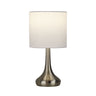 Lola Touch Lamp in Brushed Chrome, On and Off