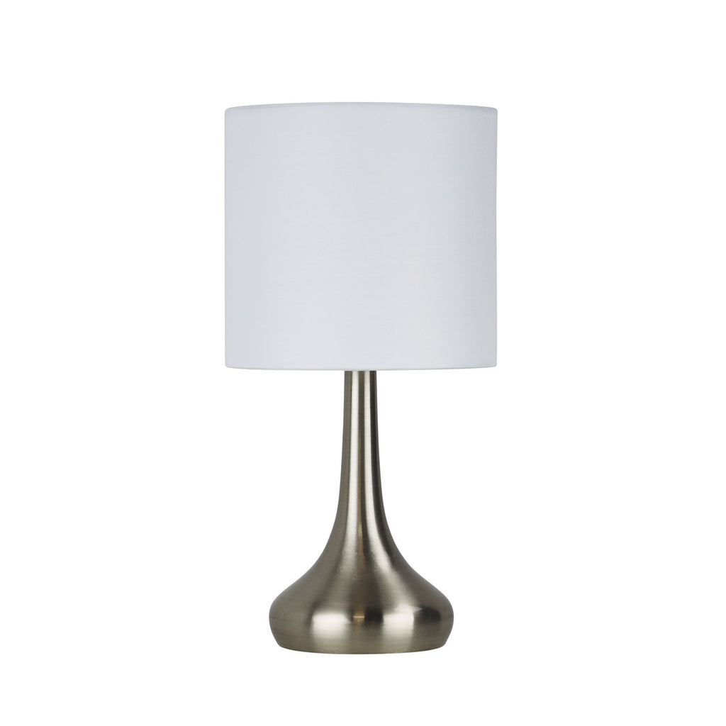 Lola Touch Lamp in Brushed Chrome, On and Off