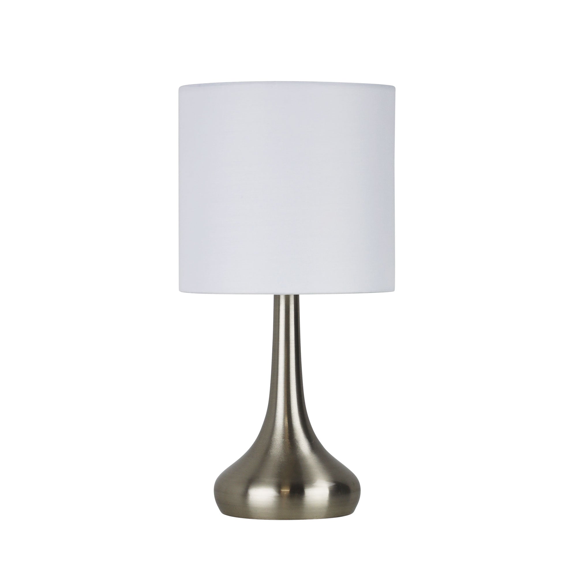 Lola Touch Lamp in Brushed Chrome, On and Off